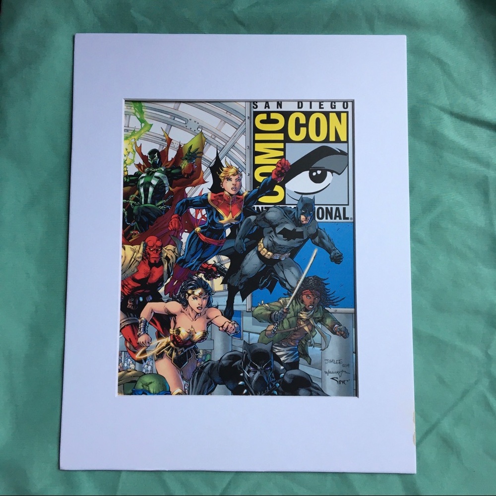 ComicCon heroes art matted Wonder Woman Comics